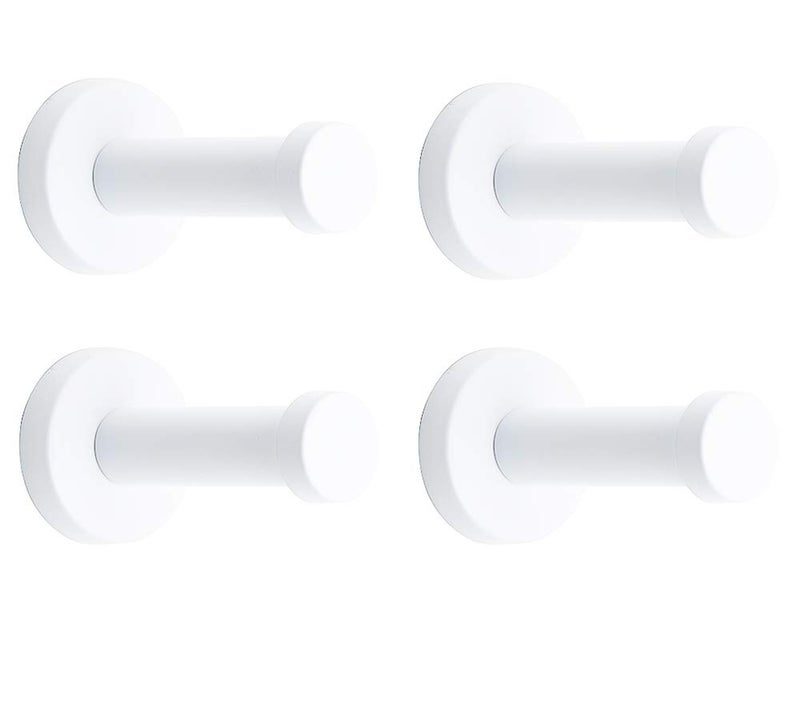 NELXULAS Classic White Stainless Steel Single Super Heavy Duty Wall Mount Hook, Coat Hanger, Bath Towel Hooks (2-4/5", 4 PCS) - Image 1